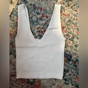 NWOT Elegant White Ribbed Tank Top